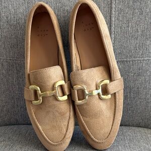 A New Day Camel Loafers with Gold Accent